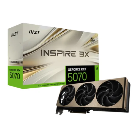 MSI GeForce RTX 5070 12G INSPIRE 3X OC 192 bit GDDR7 Graphics Card
