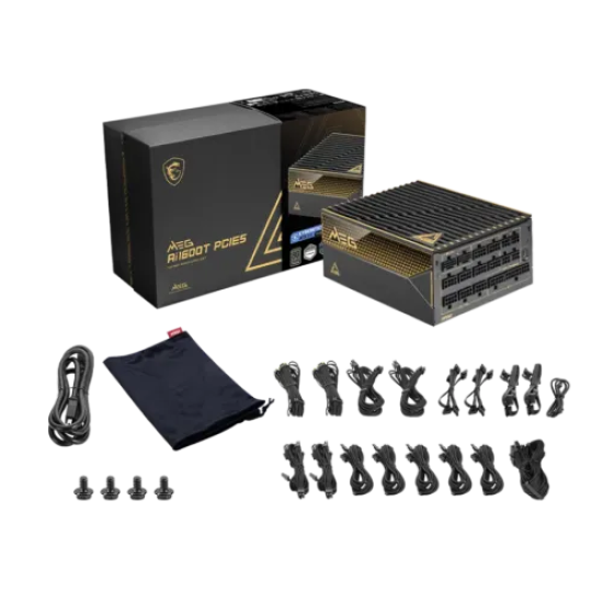 MSI MEG Ai1600T PCIE5 1600W 80+ Titanium Certified Fully Modular Power Supply
