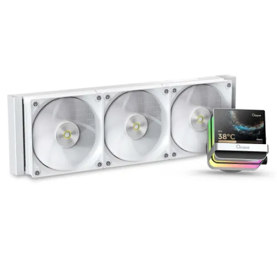 Ocypus SIGMA L36 PRO WH 360mm AIO Liquid CPU Cooler With 3.5" Square IPS Display