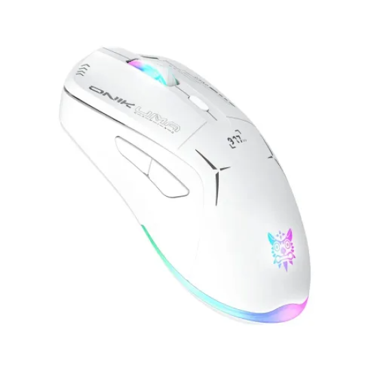 Onikuma CW917 RGB Dual Mode Wired + 2.4GHz Wireless Mouse| White
