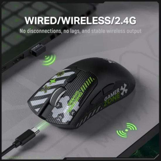 Onikuma DM01 Tri-Mode RGB Backlit Wireless Gaming Mouse With Sticker