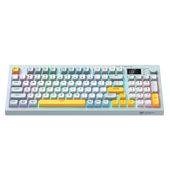 ONIKUMA G80 Tri-Mode Wireless Membrane Keyboard with LCD Screen & Multifunction Knob|94 Keys 
