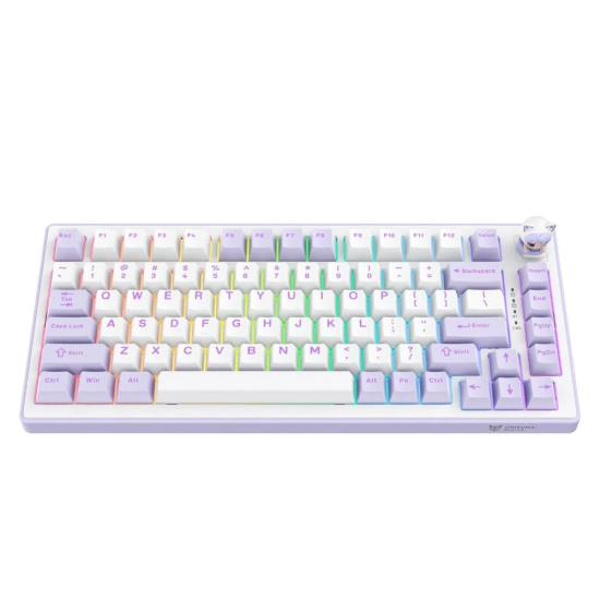 Onikuma MT707 RGB Tri-Mode 81 Keys Mechanical Keyboard with Creative Doll Knob
