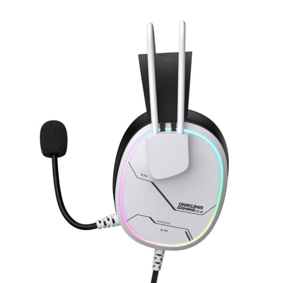 ONIKUMA X91 Over-Ear HD Mic & Multi-Device Comfort Wired Gaming Headset | WHITE