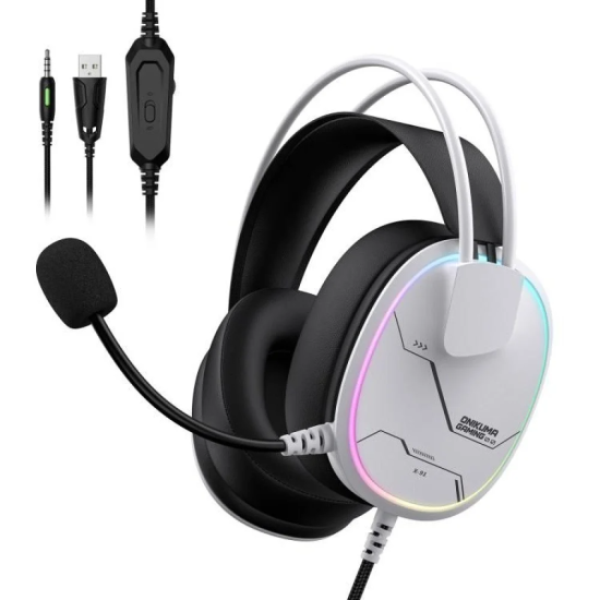 ONIKUMA X91 Over-Ear HD Mic & Multi-Device Comfort Wired Gaming Headset | WHITE