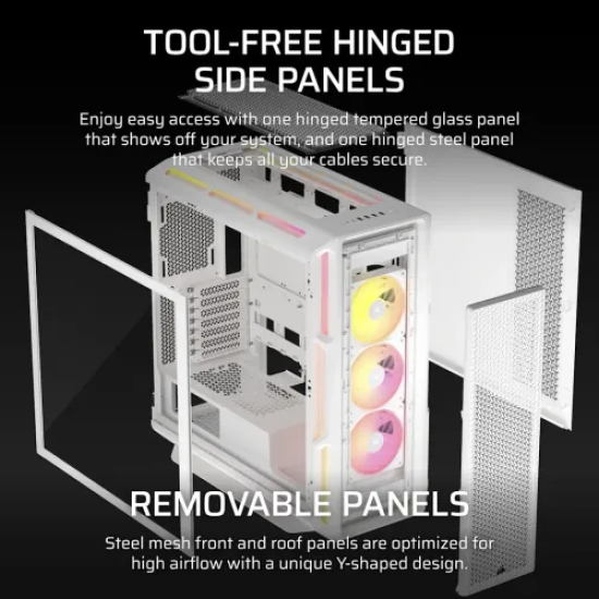 Corsair iCUE LINK 5000T LX RGB E-ATX Mid-Tower Casing White