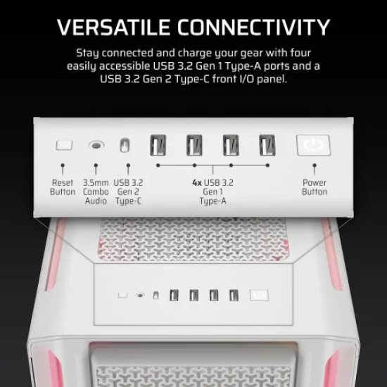 Corsair iCUE LINK 5000T LX RGB E-ATX Mid-Tower Casing White