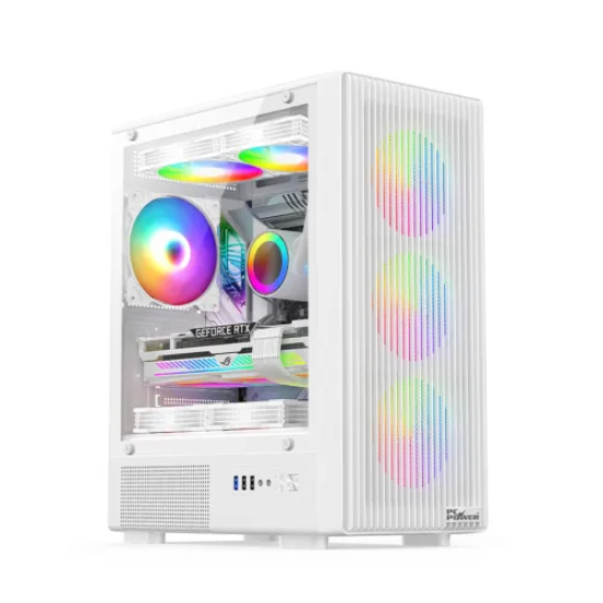 PC Power Air X Mesh WH Micro-ATX Mid Tower Gaming Casing