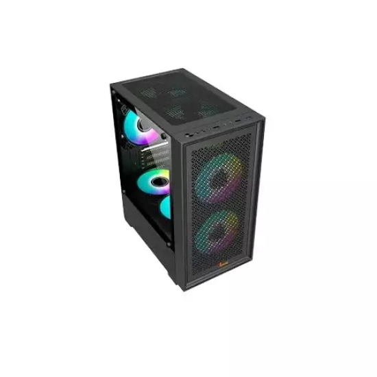 Pc Power Dark Flow Mesh X2 Mid Tower M-ATX Gaming Case With 230W PSU