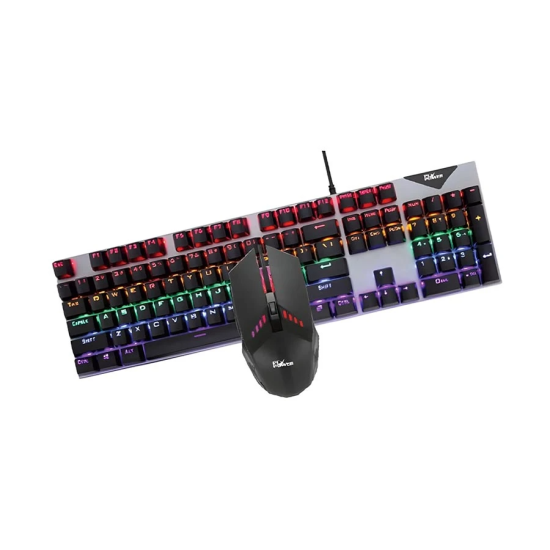 Pc Power Flare Combo RGB Wired Mechanical Gaming Keyboard & Mouse Combo