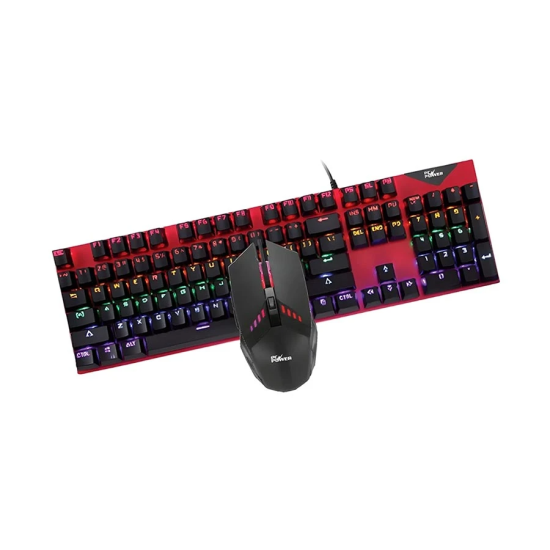 Pc Power Flare Combo RGB Wired Mechanical Gaming Keyboard & Mouse Combo