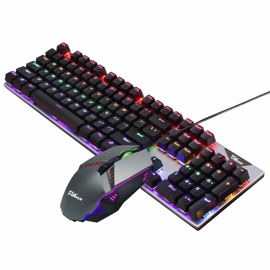 Pc Power Flare Combo RGB Wired Mechanical Gaming Keyboard & Mouse Combo