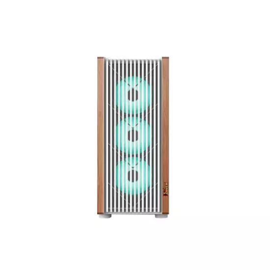 PC POWER WOOD MESH White Casing With 6 FANS