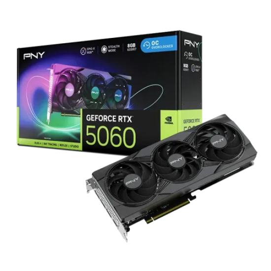 PNY GeForce RTX 5060 ARGB EPIC-X RGB OC  Triple Fan GDDR7 8GB Graphics Card
