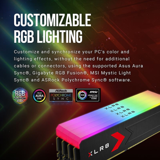 PNY XLR8 Gaming RGB 16GB DDR5 6000Mhz 1.35V CL36 Desktop RAM
