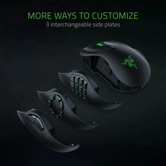 Razer Naga Trinity - Multi-color Wired MMO Gaming Mouse | Black