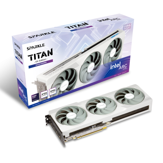 Sparkle TITAN LUNA OC Arc B580 12GB GDDR6 White Edition Graphics Card 