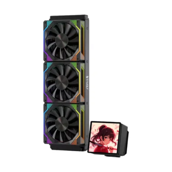 T-Wolf DP-360 360mm Liquid CPU Cooler with 4.0-inch Display