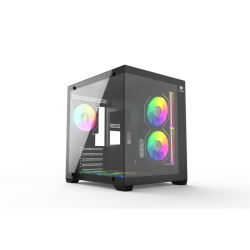 T-Wolf Mystery Box NV X5 Infinity ARGB M-ATX Mid Tower Gaming Casing | Black