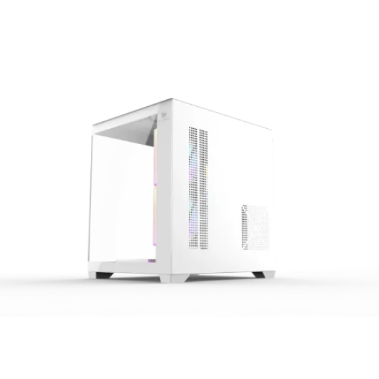 T-Wolf Mystery Box NV X5 Infinity ARGB M-ATX Mid Tower Gaming Casing | White
