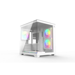 T-Wolf Mystery Box NV X5 Infinity ARGB M-ATX Mid Tower Gaming Casing | White