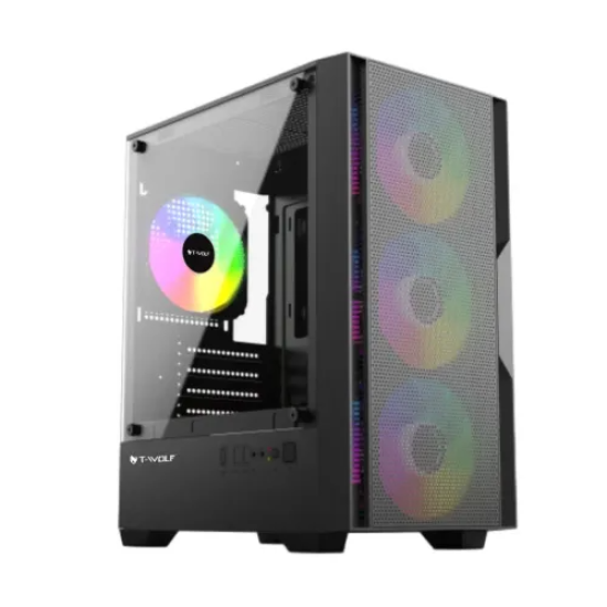 T-Wolf Phantom X4 M-ATX Mid Tower Gaming Case RGB With 200Watt PSU