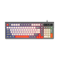 T-WOLF T13 Wired Gray Gaming Keyboard (Cream+Black+Orange Key) 