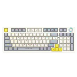 T-Wolf T50 Wired RGB Mechanical Gaming Keyboard | White-Gray