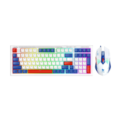 T-Wolf TF610 RGB White-Blue Gaming Keyboard Mouse Combo