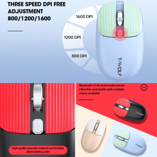 T-Wolf TF660 Wireless ABS Material Keyboard Mouse Combo | Red