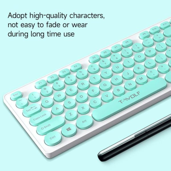 T-Wolf TF770 Wireless Keyboard Mouse Combo | Blue