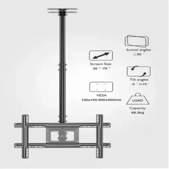 ZENO T750 Ceiling Mount Kit 3 Feet for 32-80 Inch Television