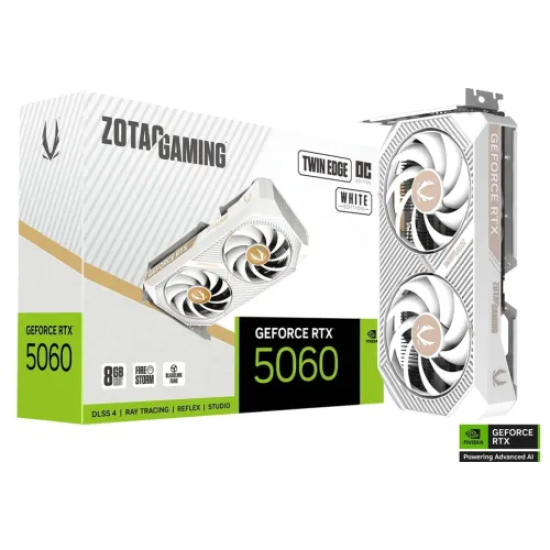 ZOTAC GAMING GeForce RTX 5060 Twin Edge OC White Edition GDDR7 8GB  Graphics Card